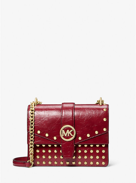 

Маленькая винтажная сумка через плечо Greenwich с заклепками Michael Kors, красный