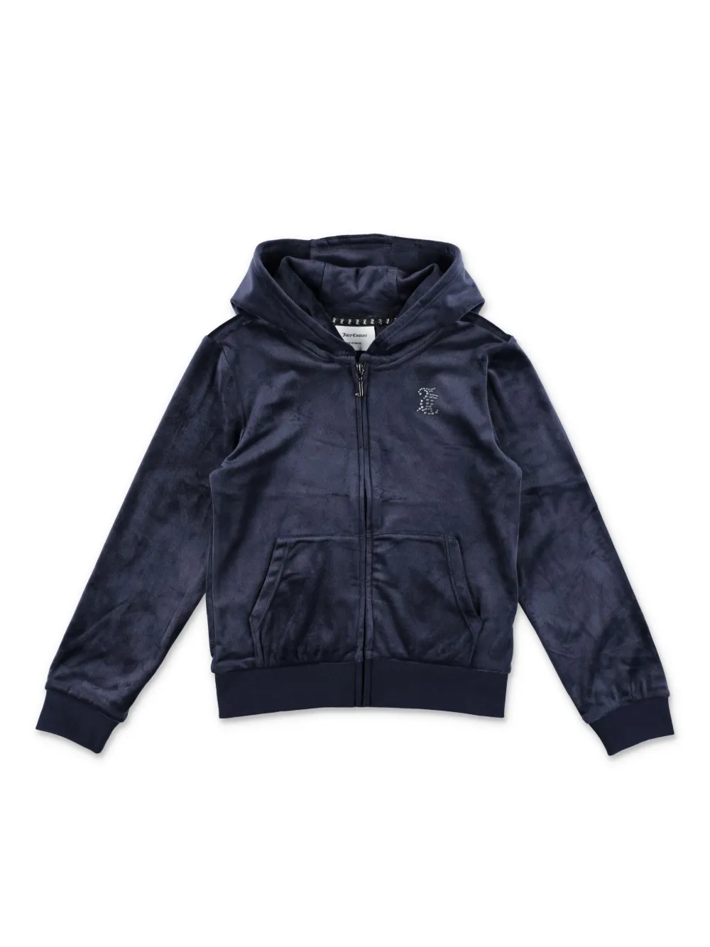 

Велюровое худи на молнии Juicy Couture Kids, синий