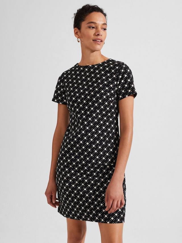 

Мини-платье simona с геометрическим принтом Hobbs, цвет Black/Ivory