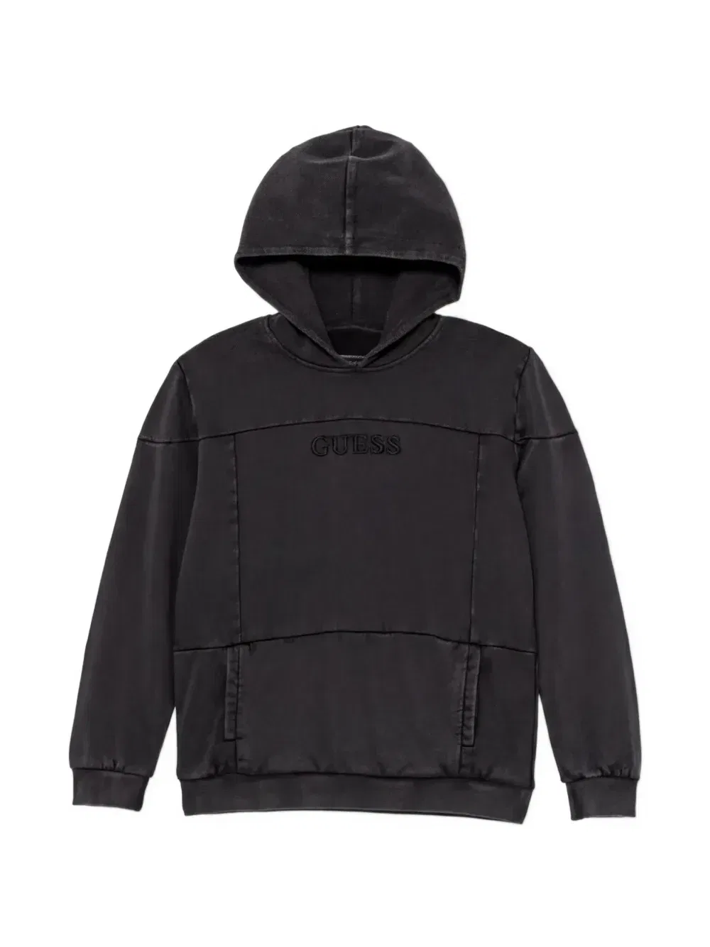 Хлопковое худи Guess kids, черный