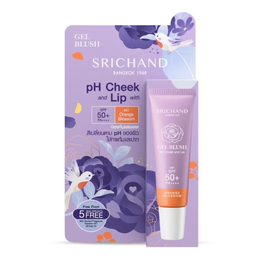 

Srichand Гелевые румяна pH для щек и губ с SPF50+ PA++++ 7г. 01 апельсиновый цвет, Orange Blossom