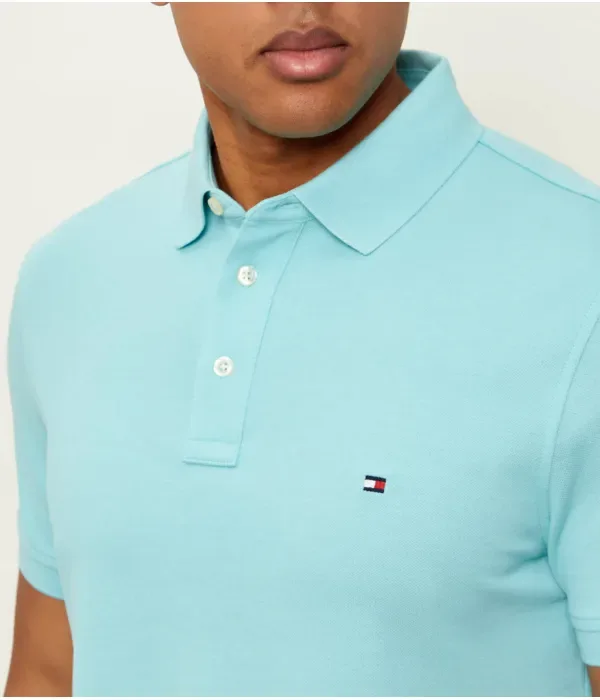 Поло 1985 slim fit Tommy Hilfiger, бирюзовый — фото 4