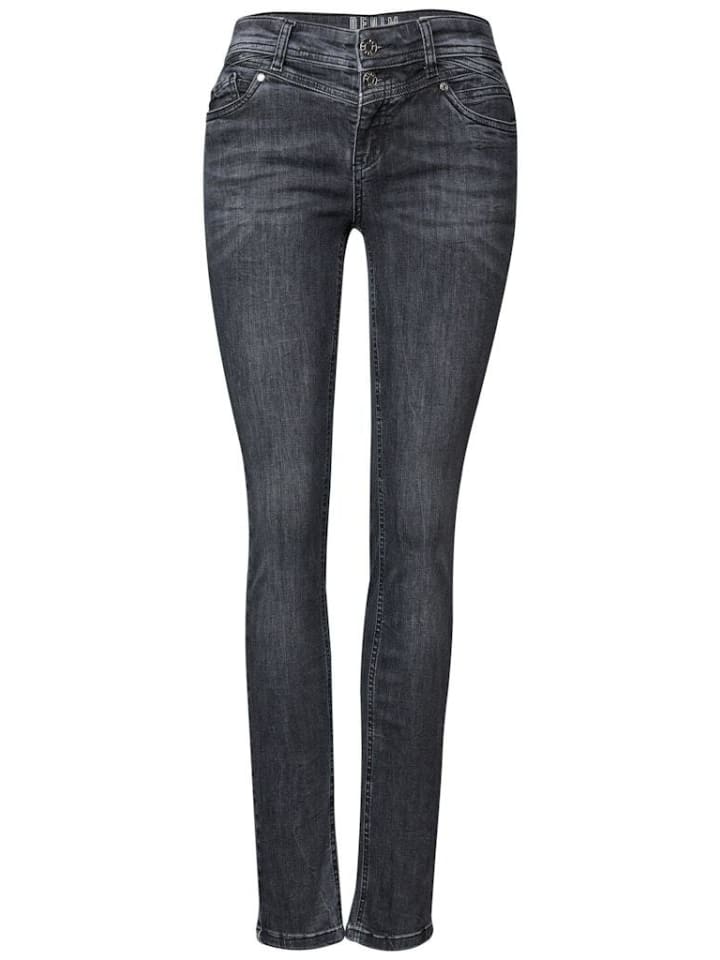 

Street One Джинсы темно-стального серого цвета с эффектом потертости