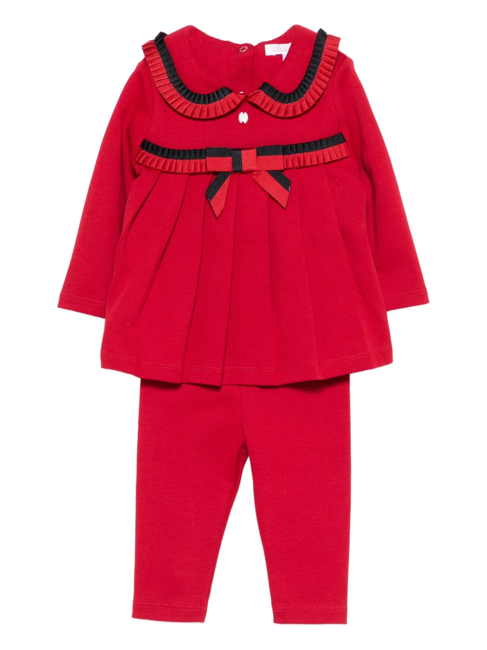

Комплект из топа и брюк с бантом Patachou, красный