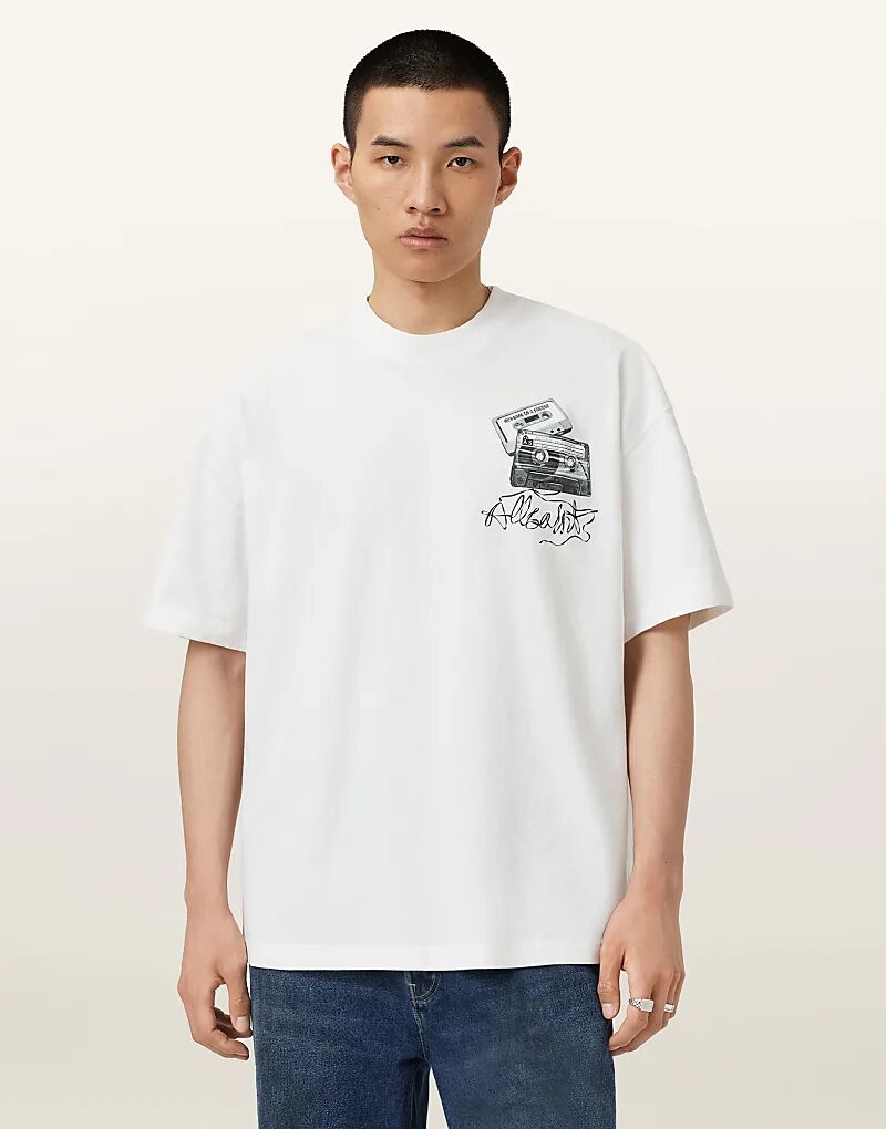 

Футболка с принтом Allsaints Reel белого цвета