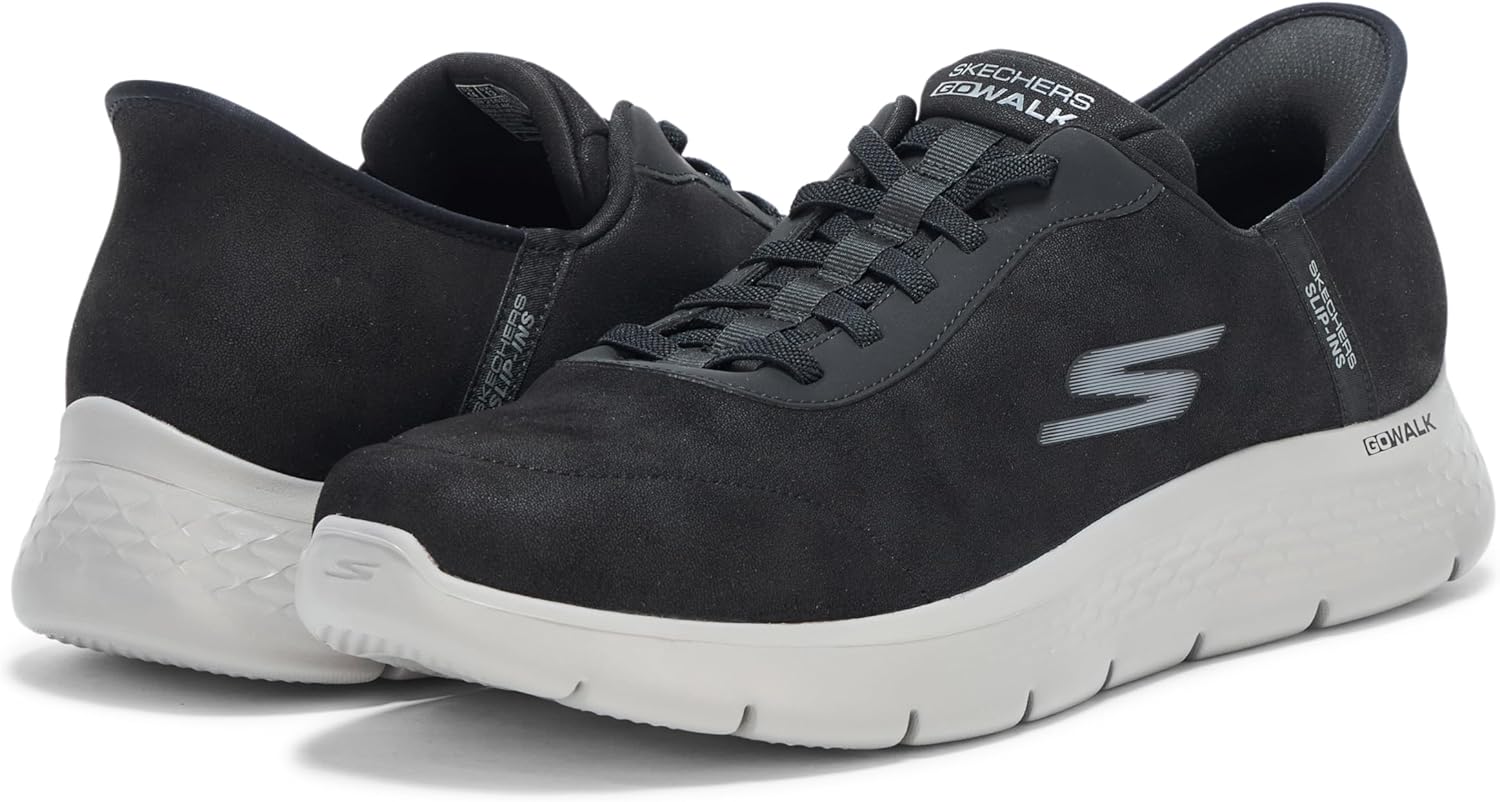 Мужские слипоны Skechers без рук: Go Walk Flex - плавное движение, черный — фото 3