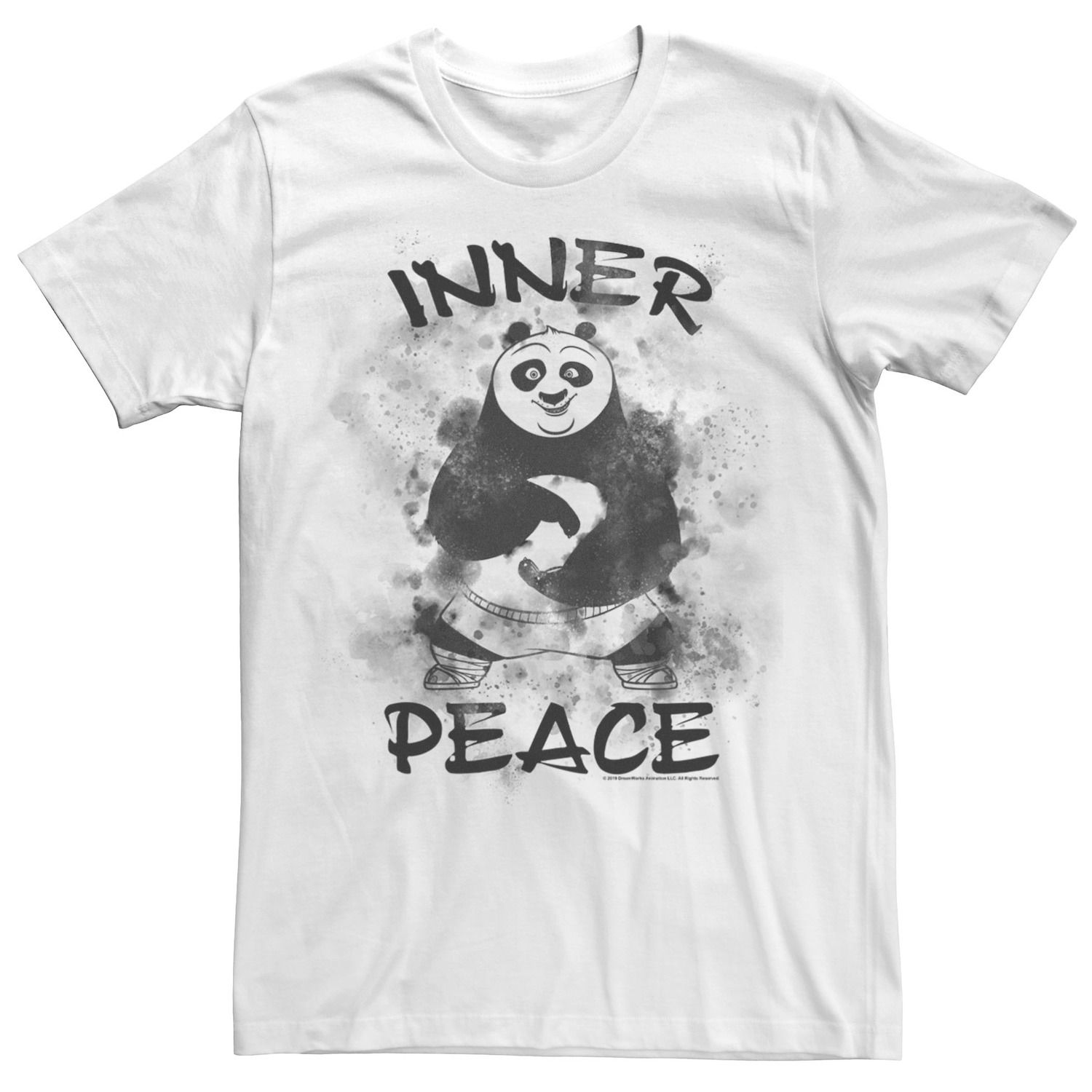 

Мужская футболка Kung Fu Panda Po Inner Peace с акварельным портретом Licensed Character