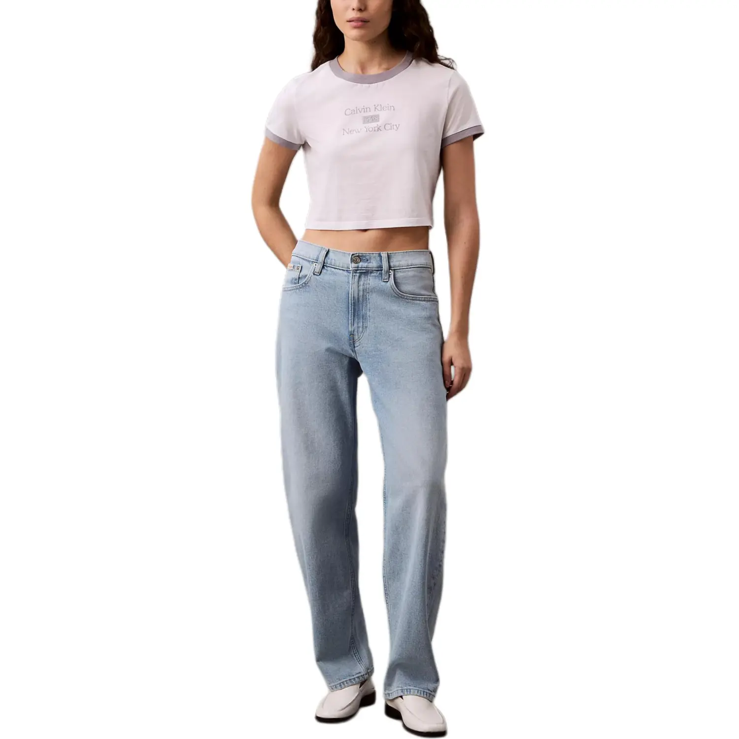 

Calvin Klein Джинсы женские выбеленные светло-индиго