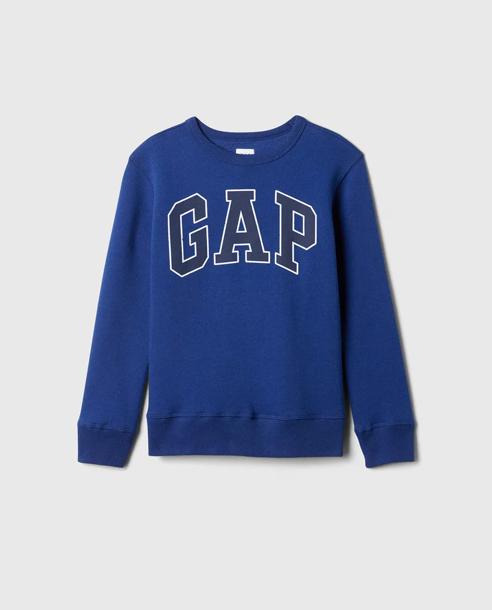 

Толстовка для мальчика без капюшона и логотипа бренда Gap, цвет Azulón