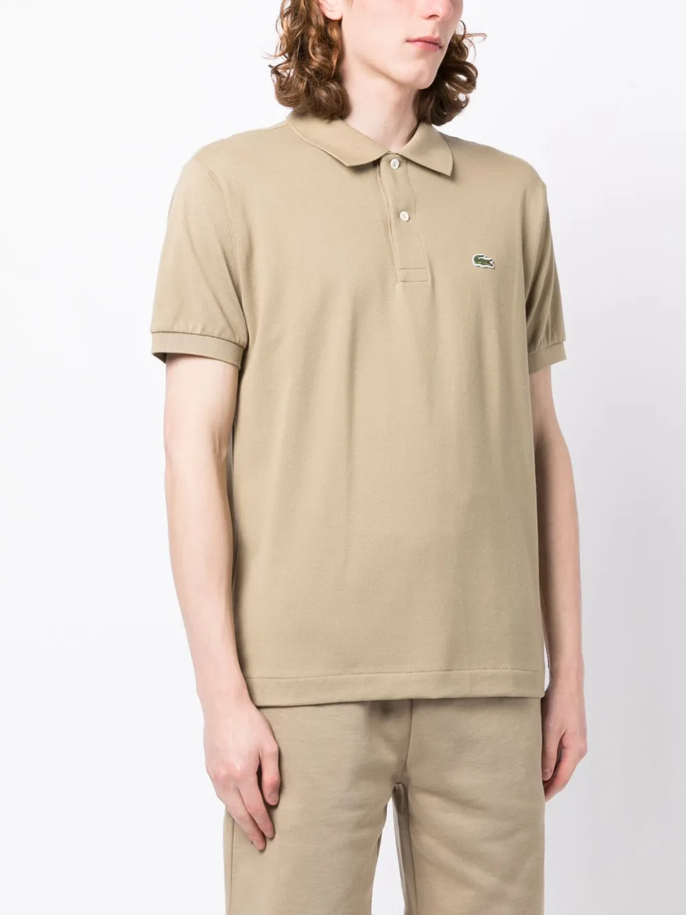 Рубашка поло с короткими рукавами и вышитым логотипом Lacoste, коричневый — фото 3