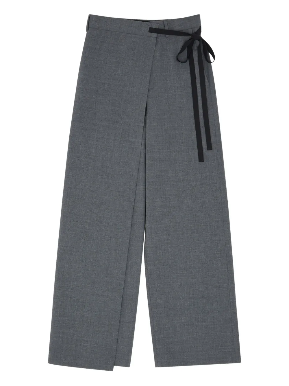 Брюки строгого кроя с завязками Mm6 Maison Margiela, серый