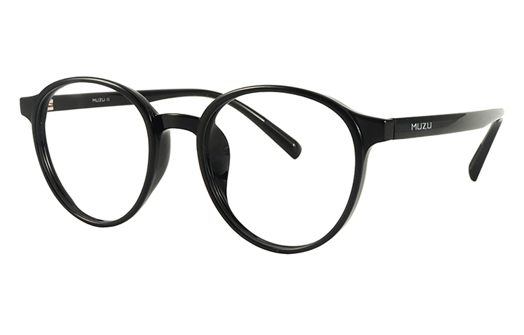 

MUZU Унисекс очки для зрения, The round frame Versatile Black-C10 is equipped with 0-degree anti-blue light lenses