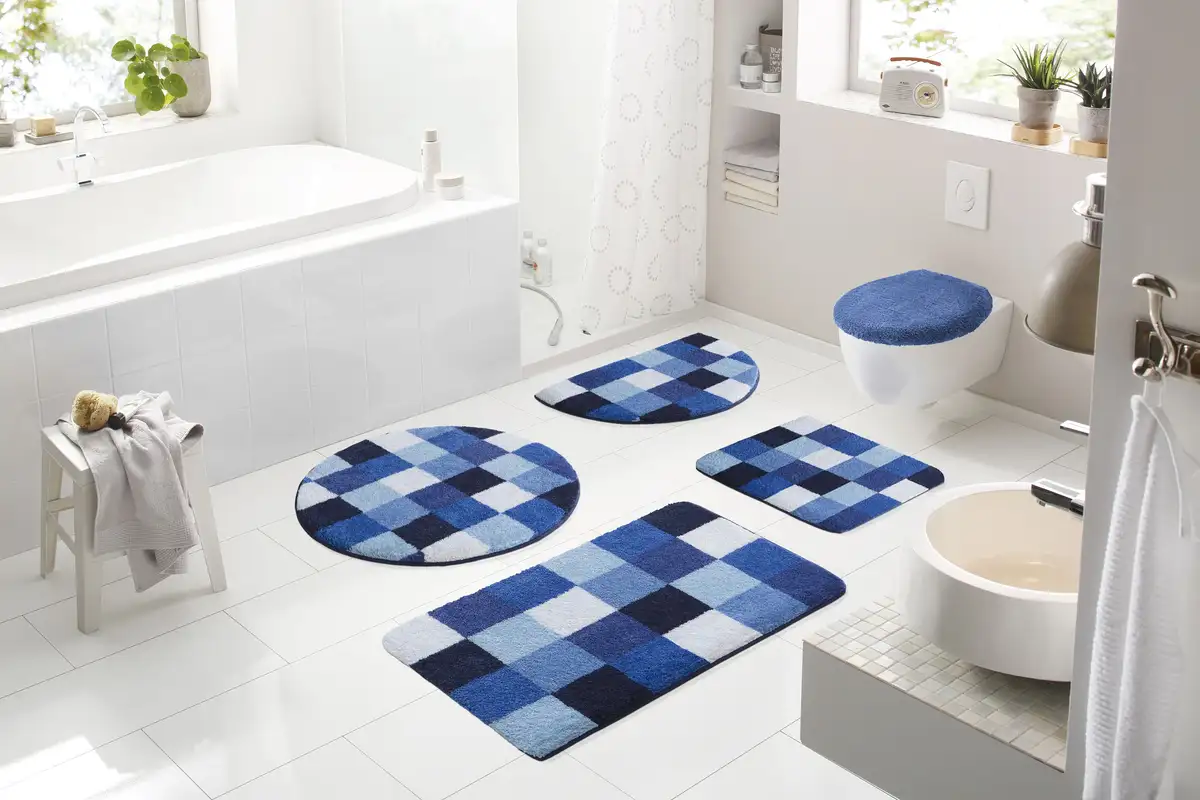 

Базовый коврик для ванной "Мозаика" Grund прямоугольный (90х160 см), синий