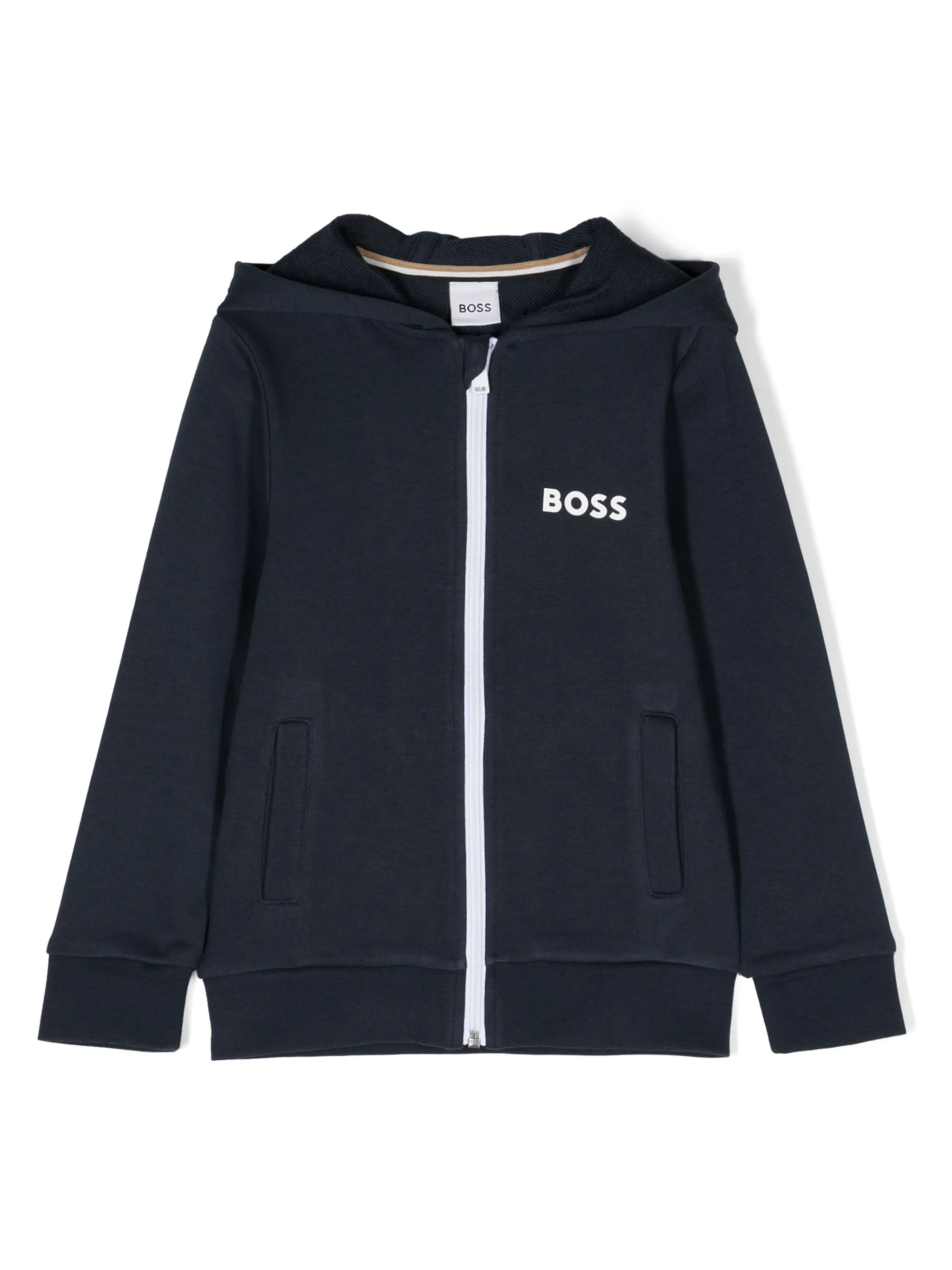 

Худи на молнии с логотипом Boss Kidswear, синий