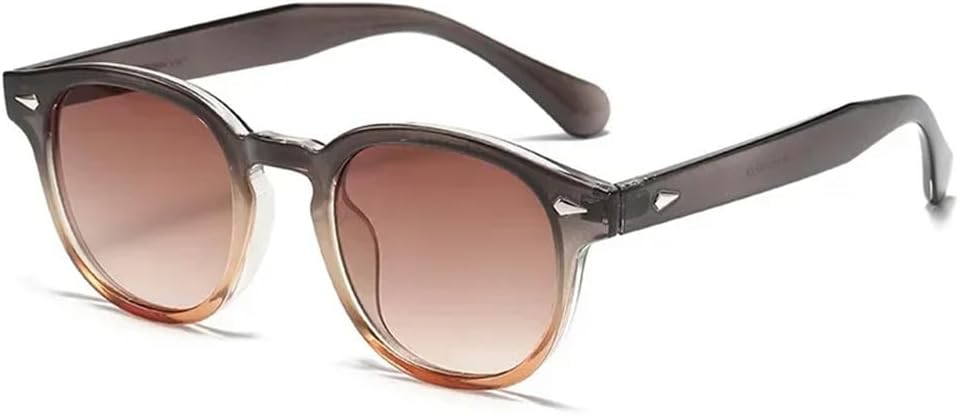 

Круглые солнцезащитные очки для женщин с декоративными заклепками, защита от УФ-излучения UV400, для мужчин в стиле панк, для занятий спортом на открытом воздухе и верховой езды UYPTK, Tea Tea