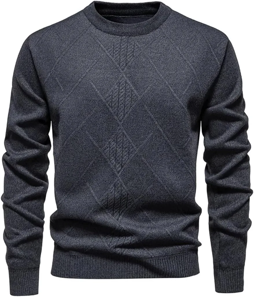 

Мужской свитер O-Neck с пэчворком, длинный рукав, Slim Fit