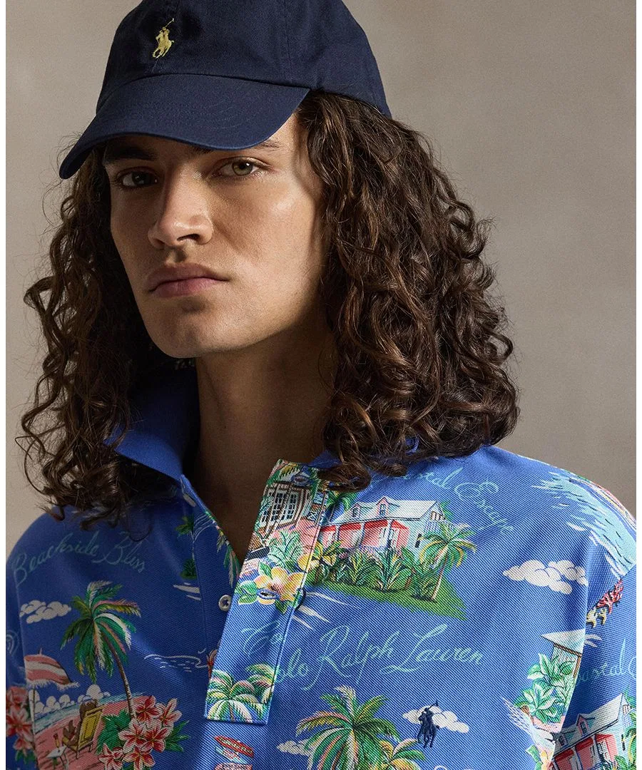Мужская классическая рубашка-поло больших размеров Polo Ralph Lauren, синий — фото 3