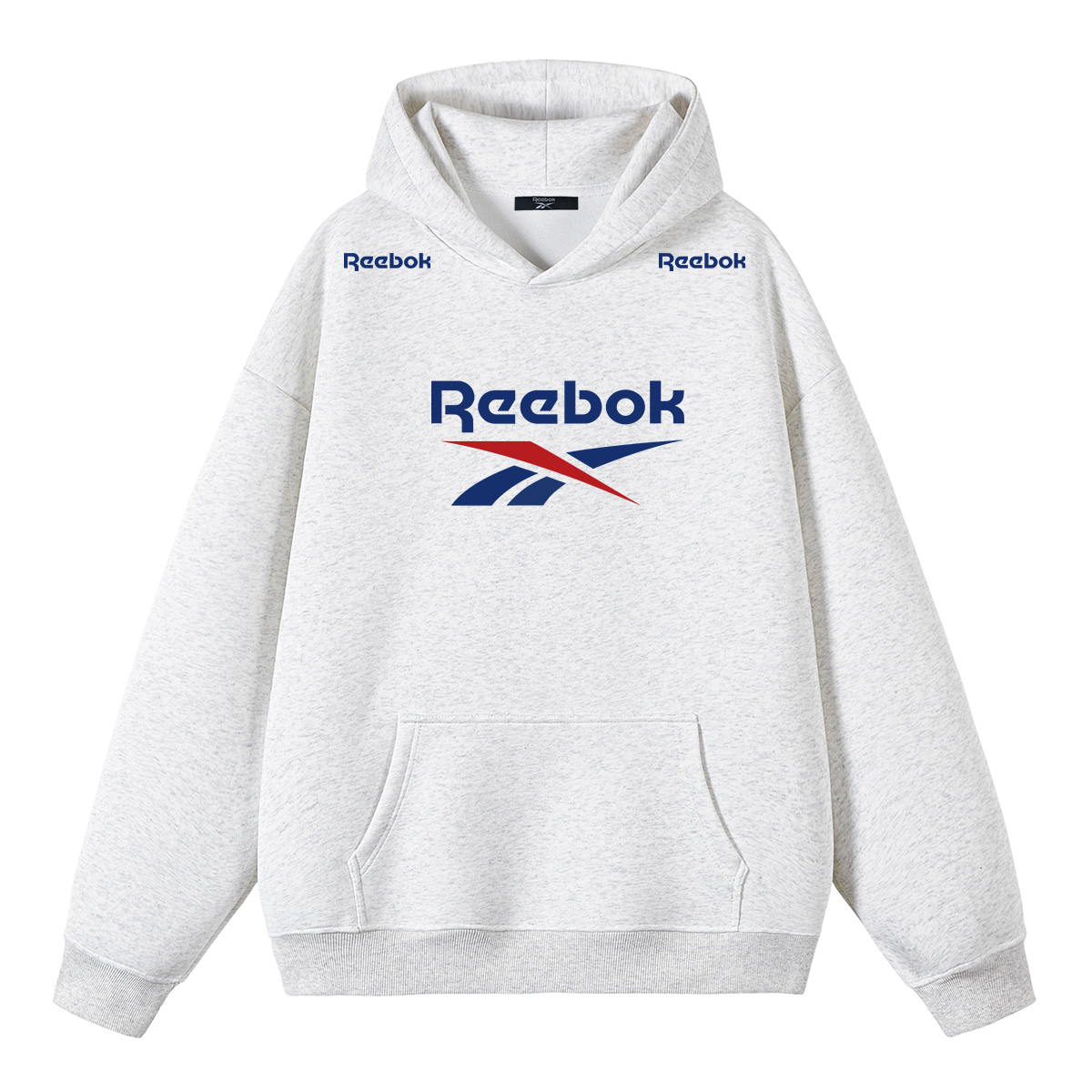 

Толстовка Unisex Hooded Thickened Heavyweight Reebok, белый heather серый