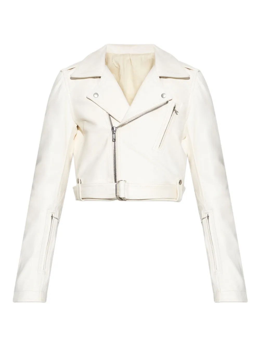 

Куртка с асимметричной молнией и поясом Rick Owens, белый