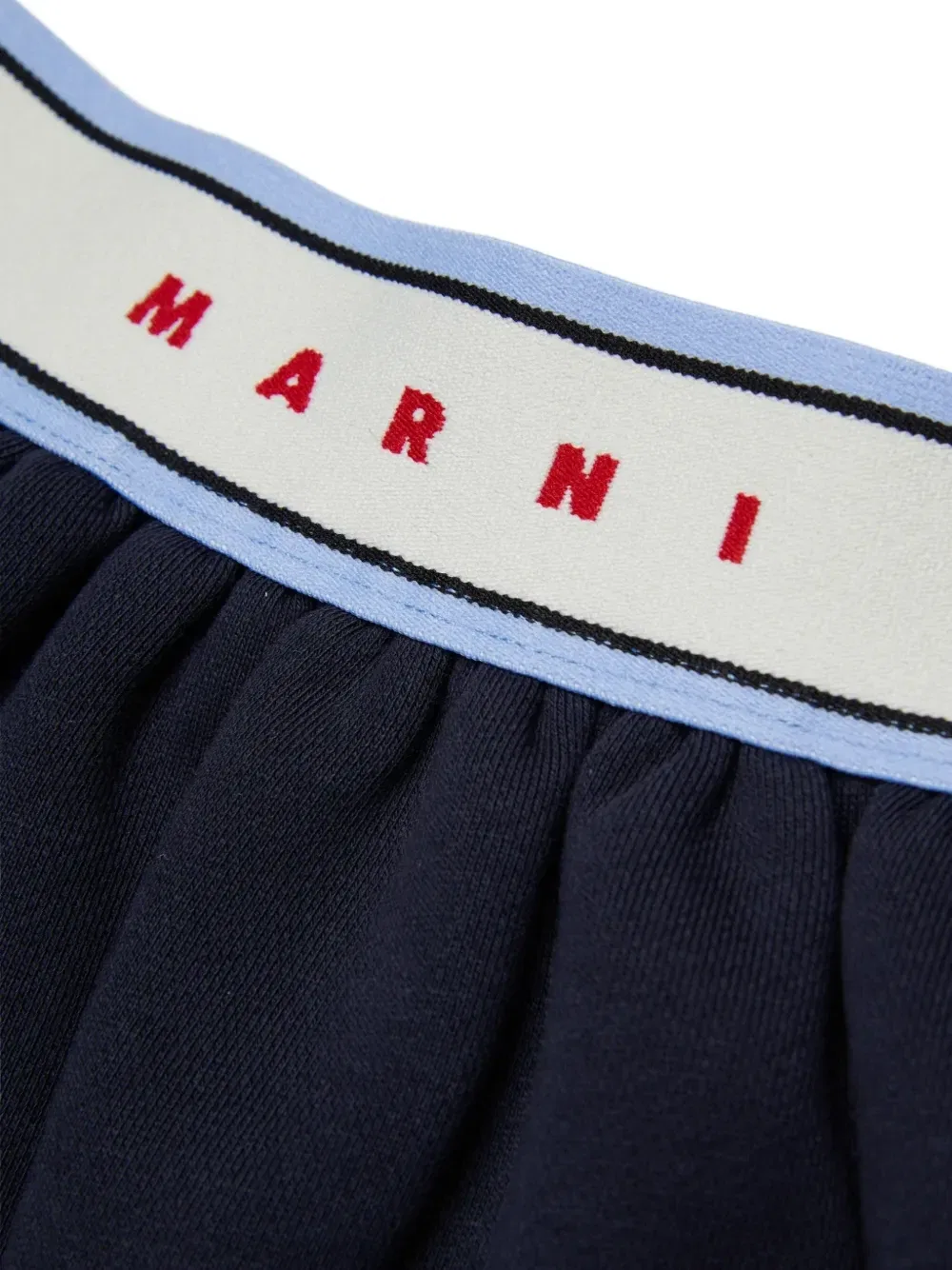 Юбка с логотипом на поясе Marni Kids, синий — фото 4
