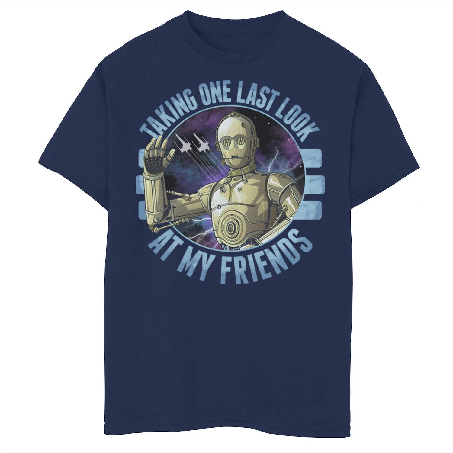 

Футболка с рисунком C-3PO «Звездные войны: Скайуокер. Восход» для мальчиков 8–20 лет «Последний взгляд» Star Wars