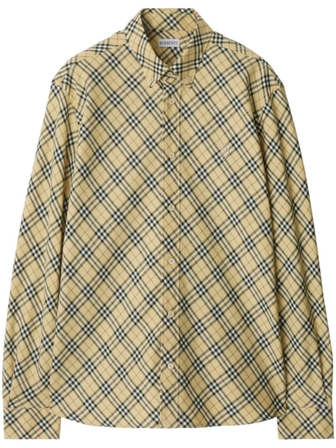 

Burberry клетчатая хлопковая рубашка, нейтральный цвет