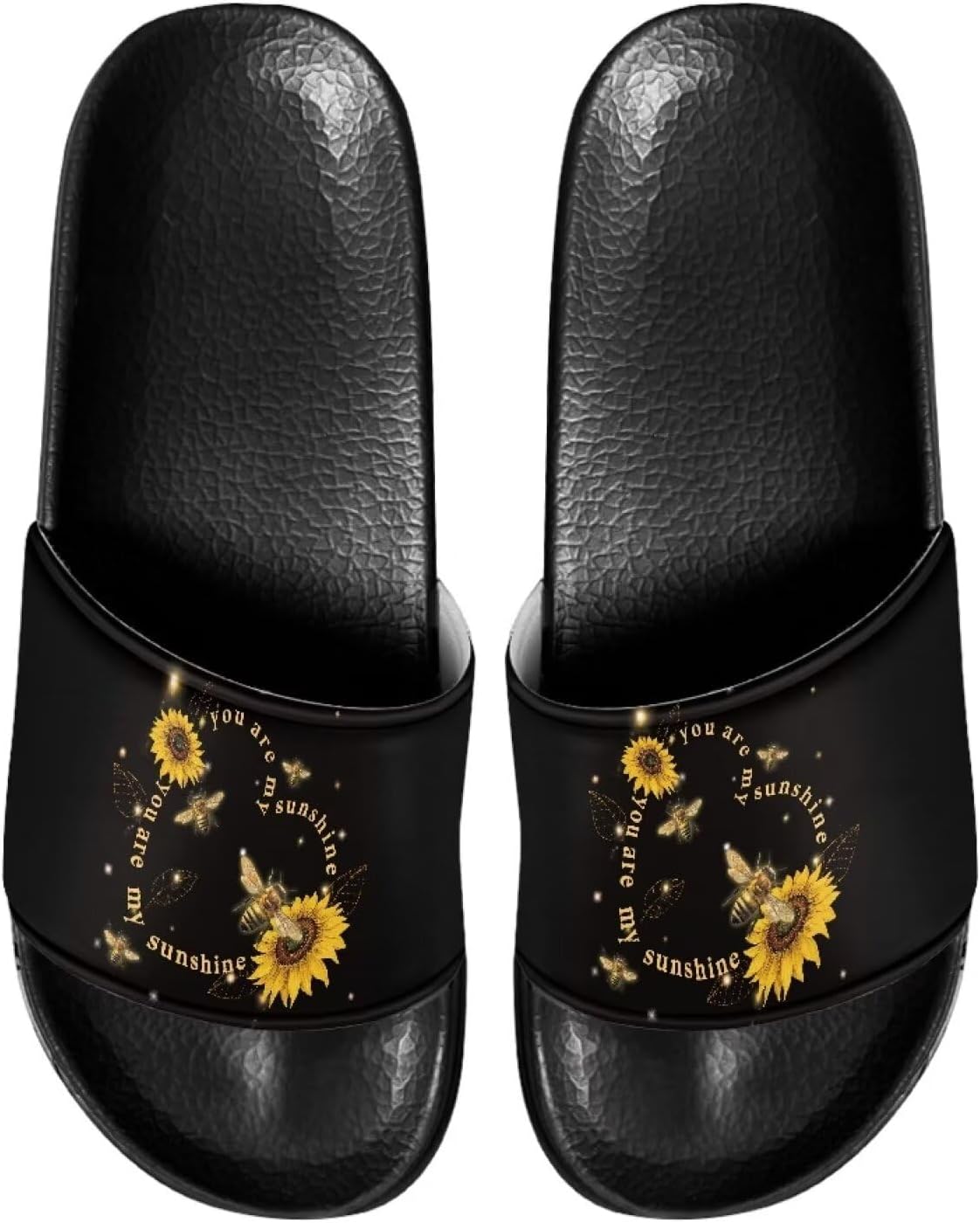 

Шлепанцы для дома и ванной, тапочки на плоской подошве, повседневная обувь для мужчин и женщин Judentidos, Sunflower Bee You Are My Sunshine