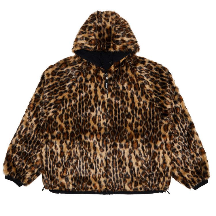 Спортивная куртка Supreme Faux Fur Reversible Hooded Track Jacket, Black — фото 3