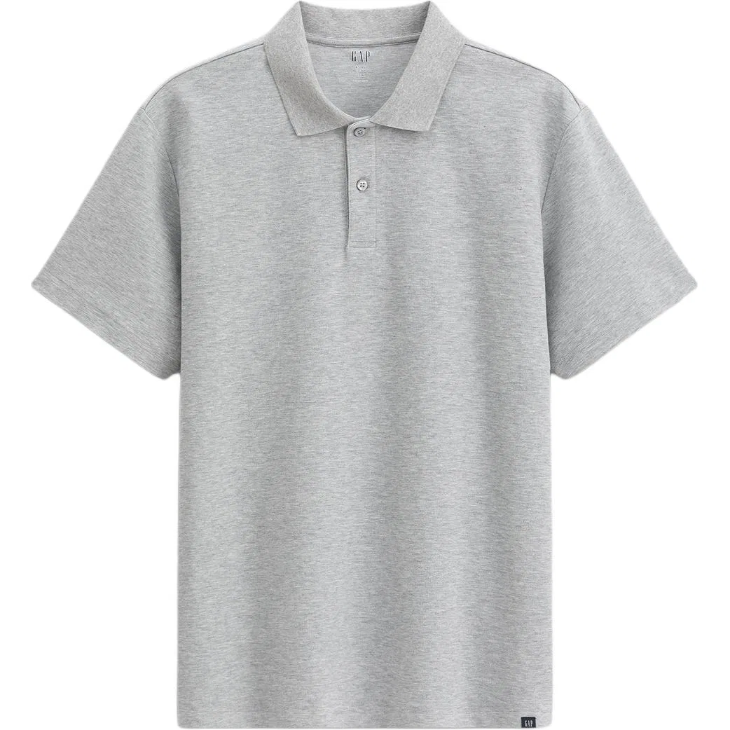 Поло мужское с воротником поло, прямой крой GAP, Light Gray