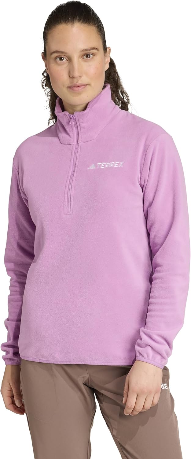 

adidas Женская флисовая куртка для походов Terrex Multi Essentials с полузамком, Preloved Purple