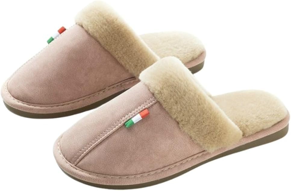 

Тапочки Yafirgeer с подкладкой из флиса для женщин и мужчин, водонепроницаемые закрытые тапочки, элегантные домашние шлепанцы, сандалии для дома и улицы, розовый