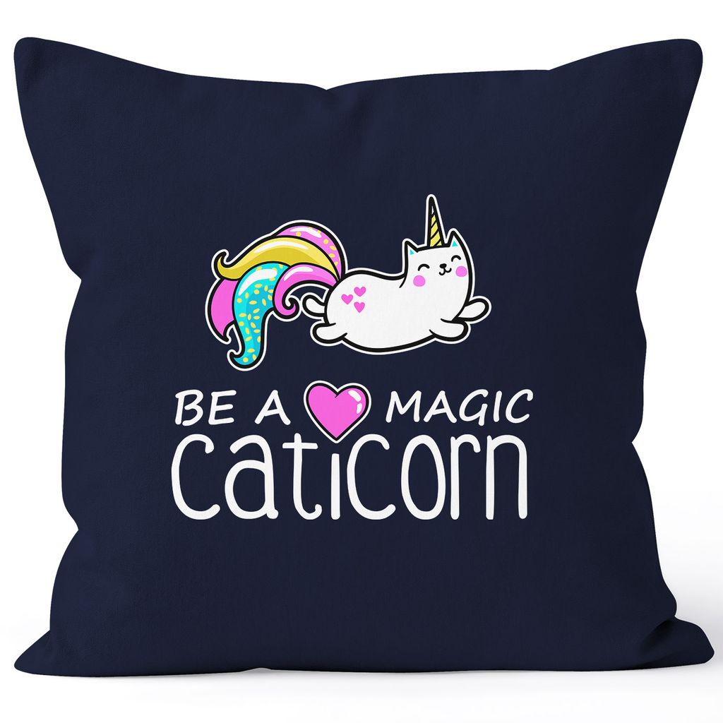 

Чехол на подушку Be a Magic Caticorn Чехол на подушку-единорог декоративная подушка 40x40 хлопок MoonWorks темно-синий униразмер