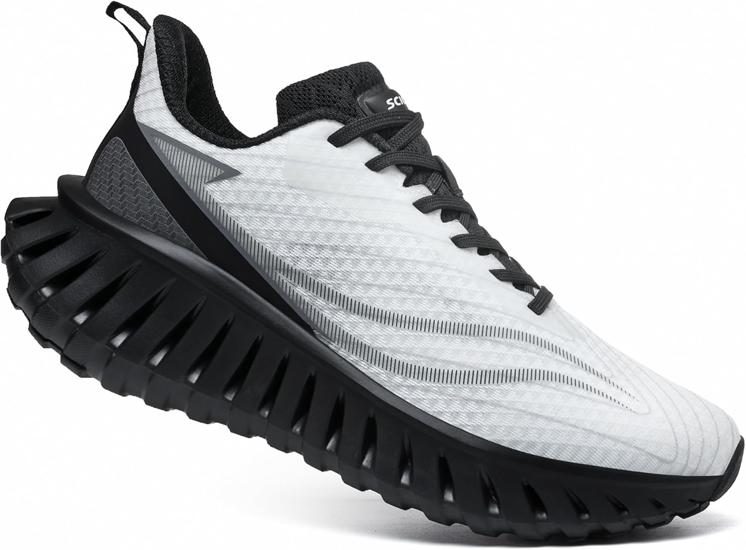 

Мужские кроссовки SCICNCN для ходьбы и бега, легкие, с отверстиями в подошве для амортизации, высокой упругости, мягкой стелькой, дышащим верхом из сетки, нескользящие, для пробежек, тренажерного зала и спортивных тренировок