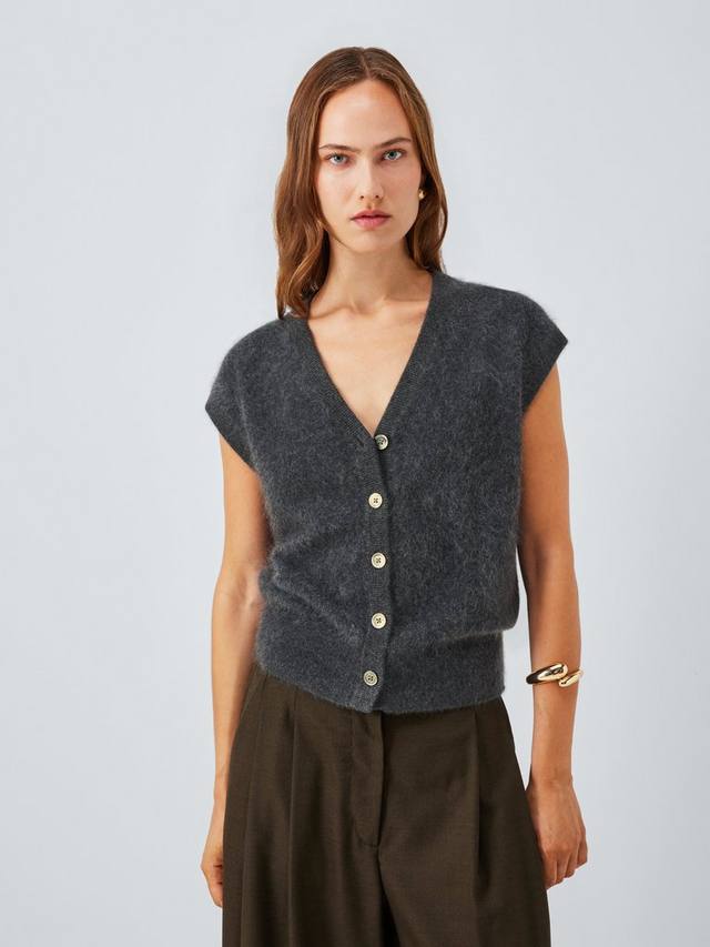 

Безрукавка из кашемира с воротником V-образной формы John Lewis, Charcoal