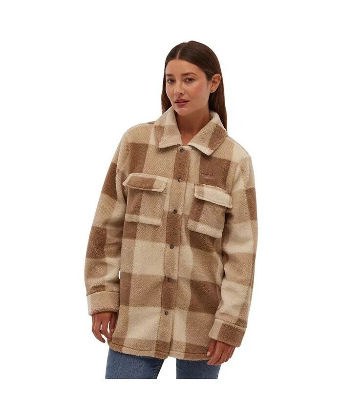 

Женская свободная рубашка Yelina Sherpa Bench DNA, коричневый