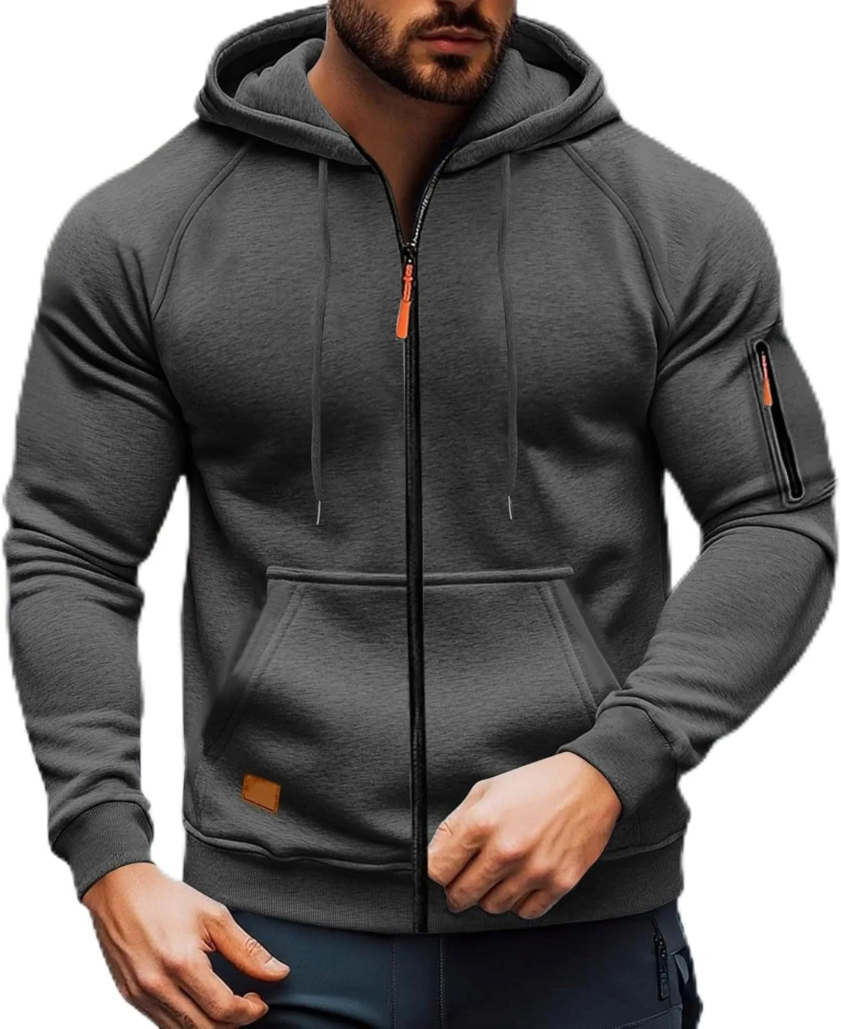 

Мужская толстовка с капюшоном на молнии, зимняя флисовая Sdwingk