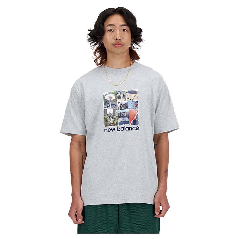 

Футболка с коротким рукавом New Balance Hoops Graphic, серый