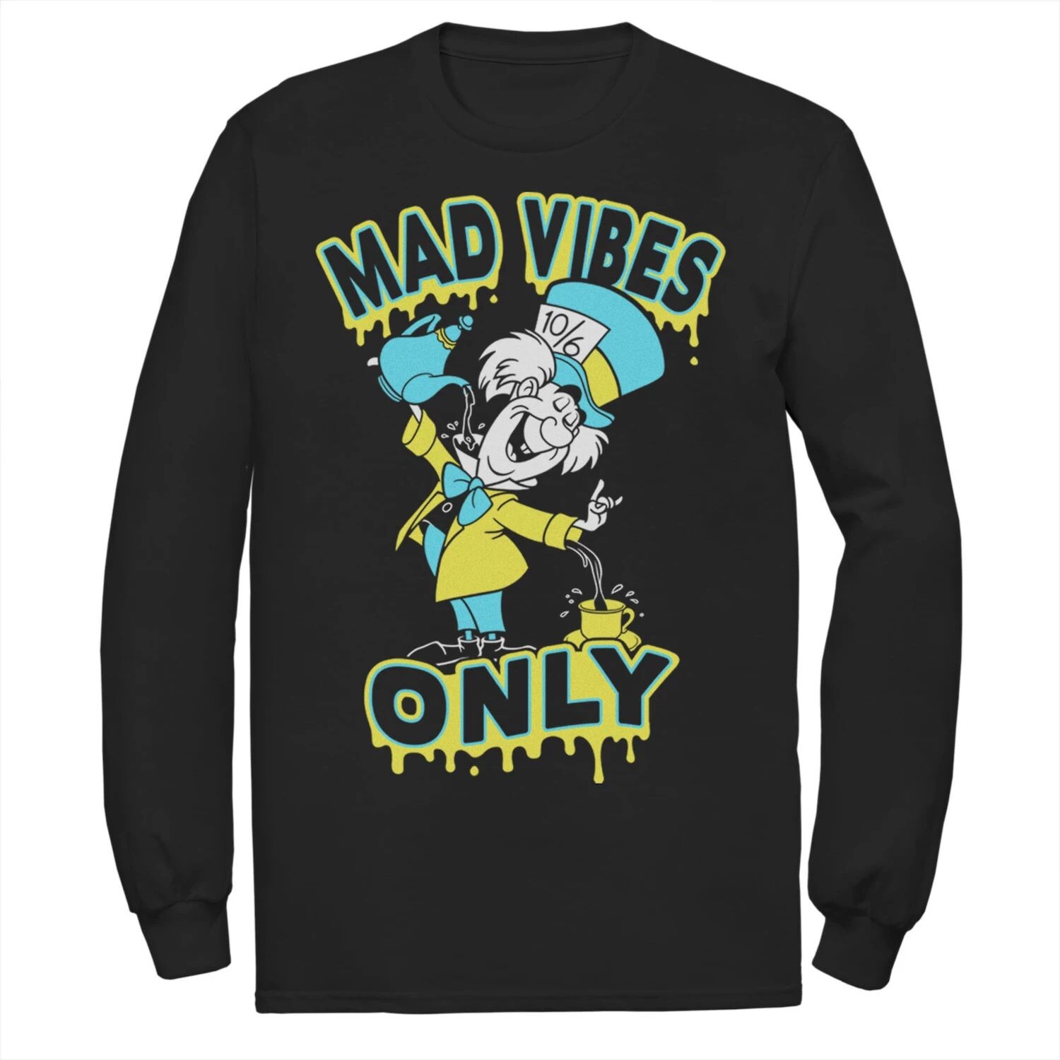 

Мужская футболка Disney «Алиса в стране чудес» Mad Hatter Mad Vibes Only Licensed Character