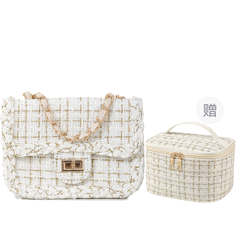 

NATTY Кроссбод сумка через плечо маленькая женская белая черная, White+Comes with Exquisite Makeup Bag