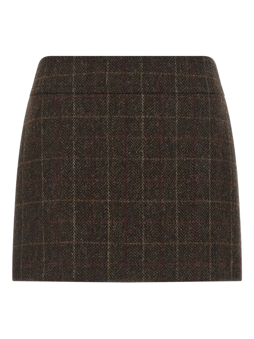 

Мини-юбка из твида «ёлочка» Alberto Biani, коричневый