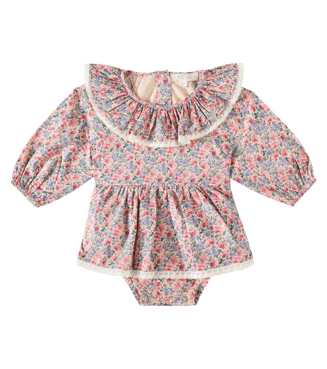 

Платье из хлопка с цветочным принтом Baby India Louise Misha, цвет blush floral world