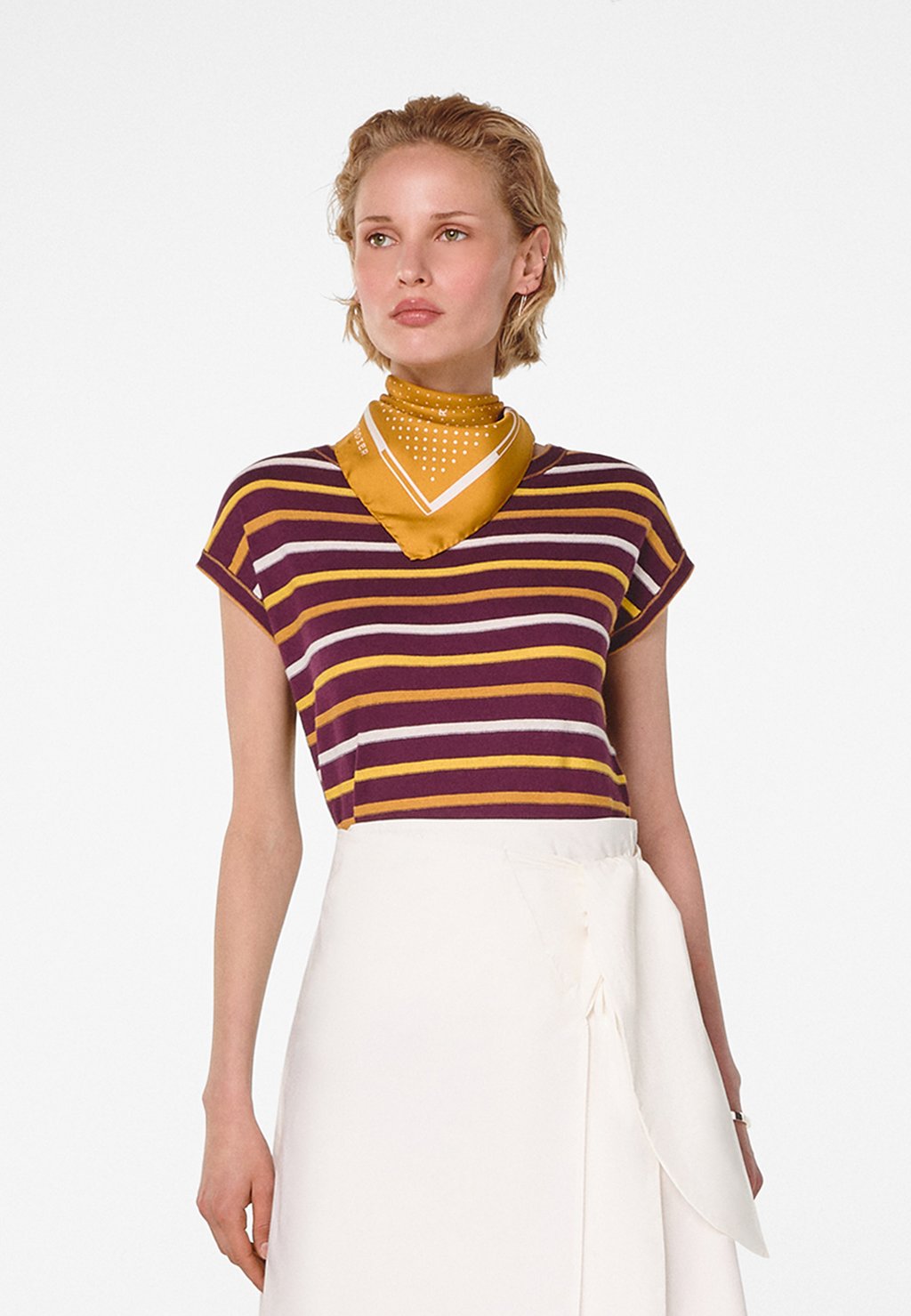 

Футболка с принтом STRIPED Rodier, темно-красный