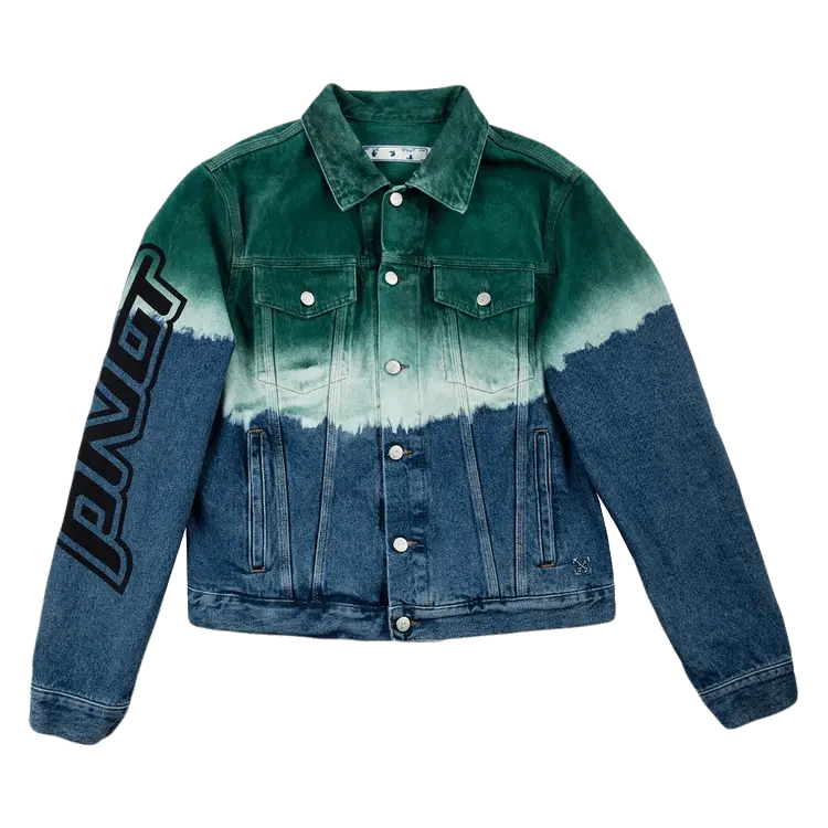 

Куртка Off-White Pivot Degrada Slim Denim Jacket Dark Blue/Green/Black, синий