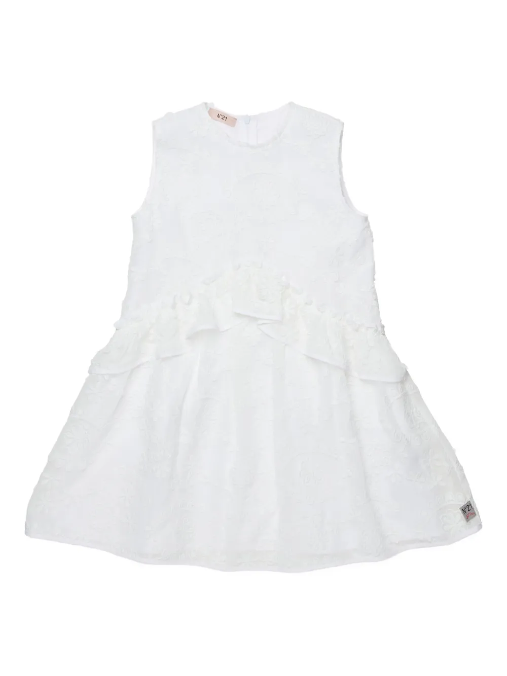 

Платье с оборками и цветочным принтом Nº21 Kids, белый