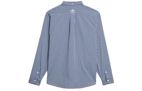 Рубашка originals x human made crossover embroidered long sleeves shirt blue Adidas, синий — фото 2