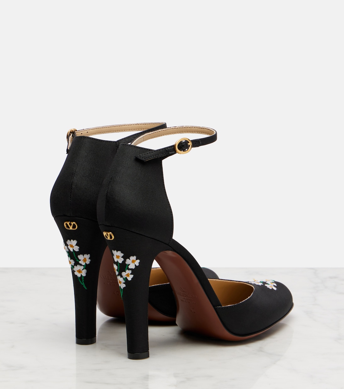 Туфли-лодочки Hi Dolly 105 с вышивкой из сатина Valentino Garavani, черный — фото 2