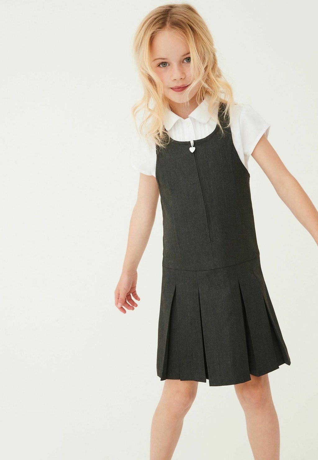 

Платье летнее Zip Front School Pinafore Slim Fit Next, цвет grey