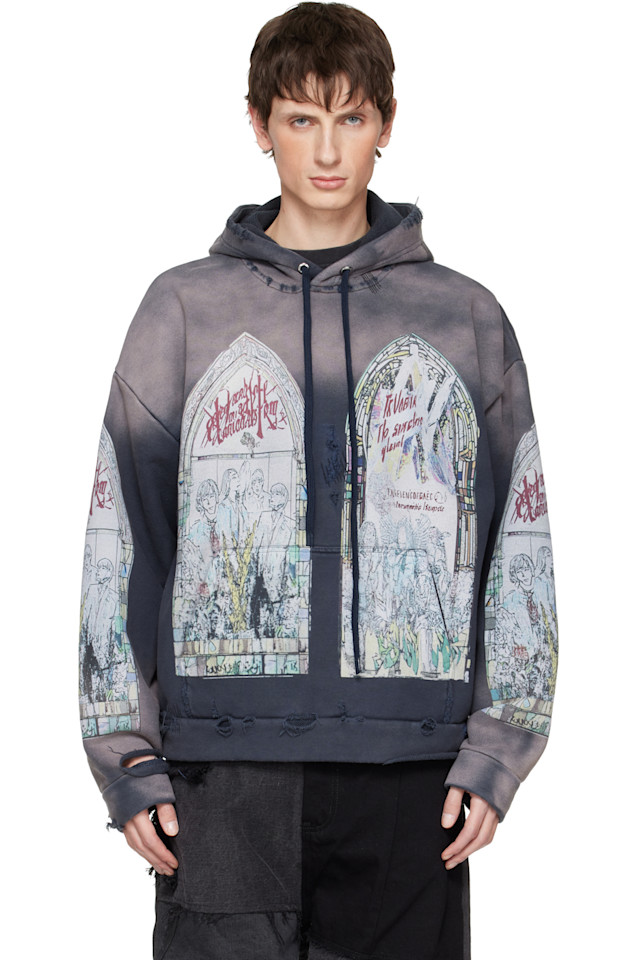 

Худи в сине-пестром стиле Who Decides War, фиолетовый