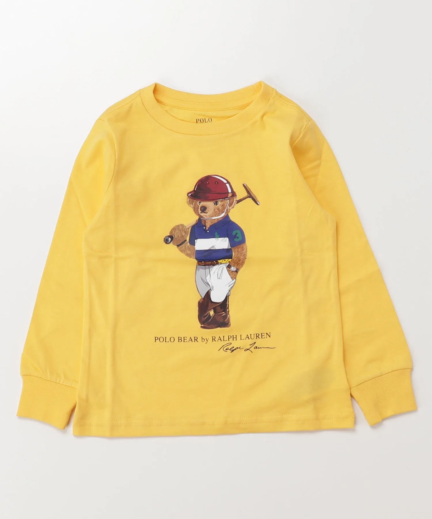 Детская хлопковая футболка Polo Bear POLO RALPH LAUREN жёлтая — фото 3