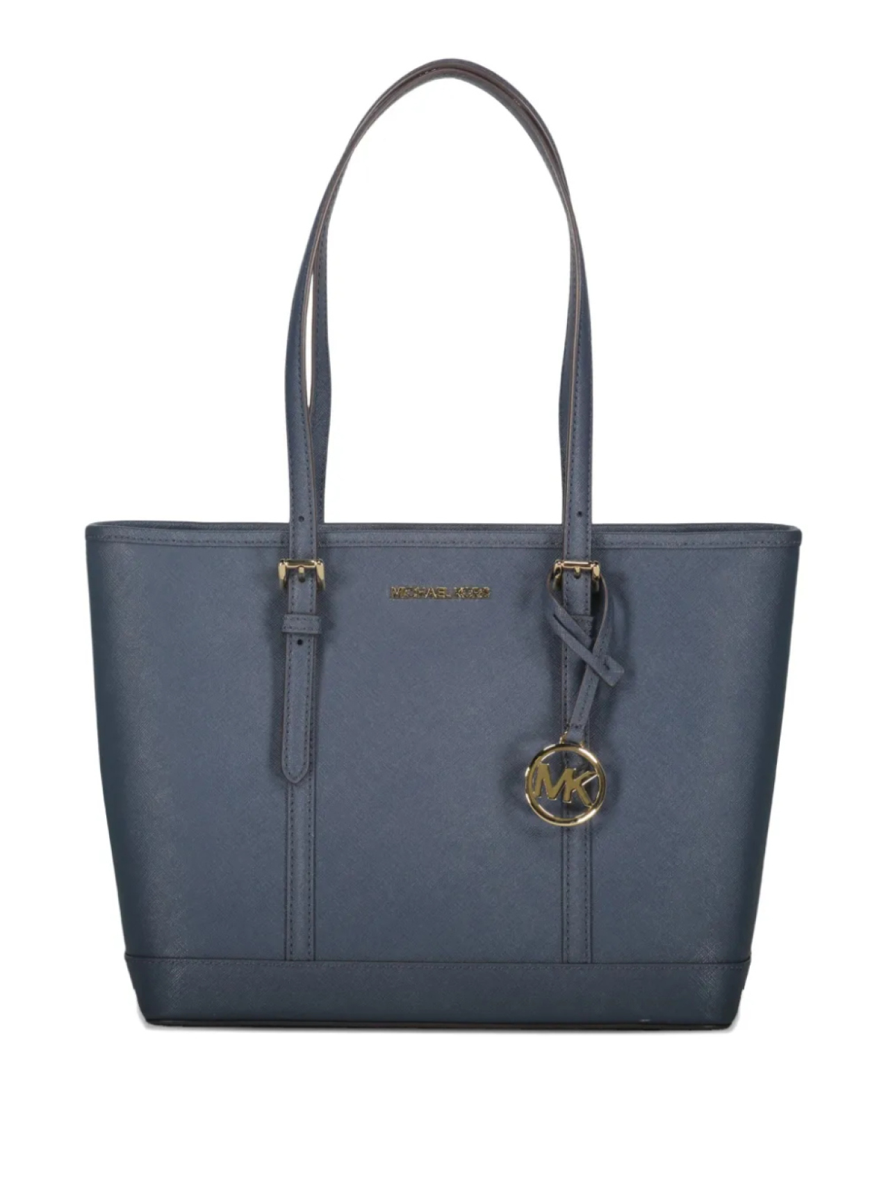 

Кожаная сумка-тоут Michael Kors с застежкой-молнией сверху, синий